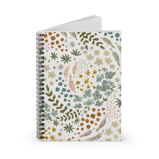 Light Floral Spiral Notebook - Ruled Line