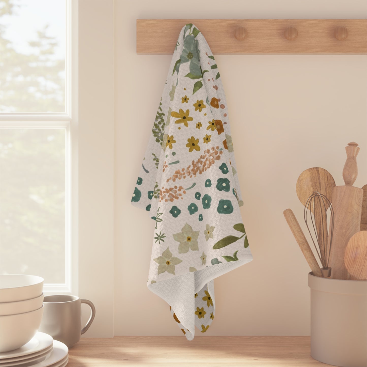 Light Floral Tea Towel