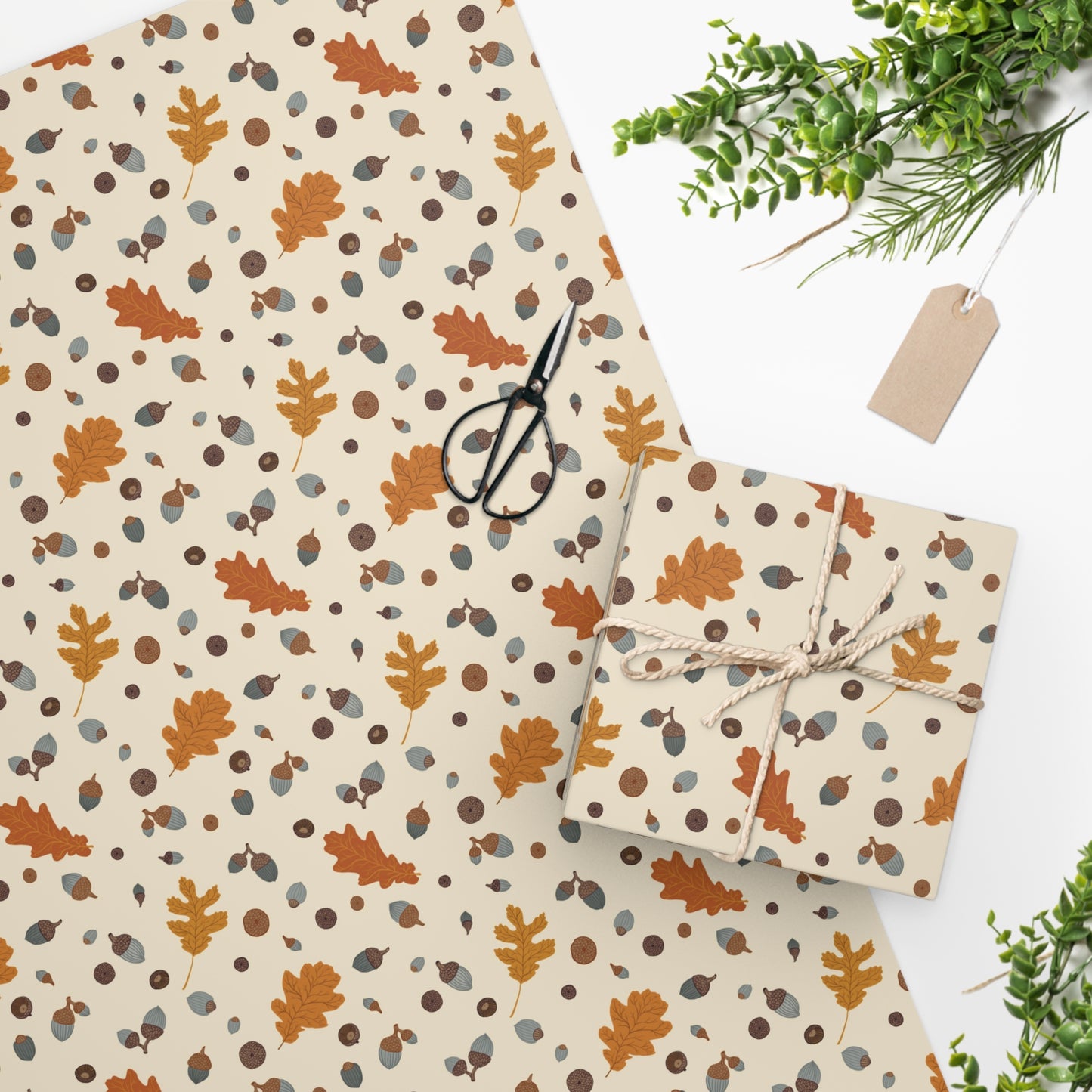 Autumn Acorns Wrapping Paper