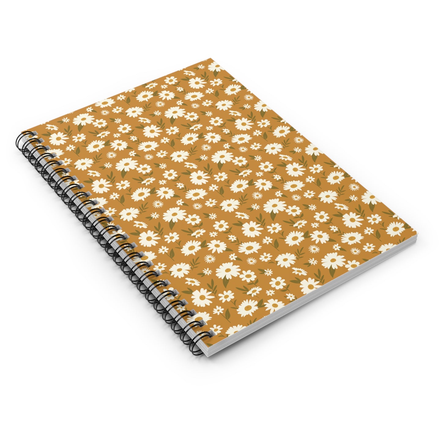 Golden Daisies Spiral Notebook - Ruled Line