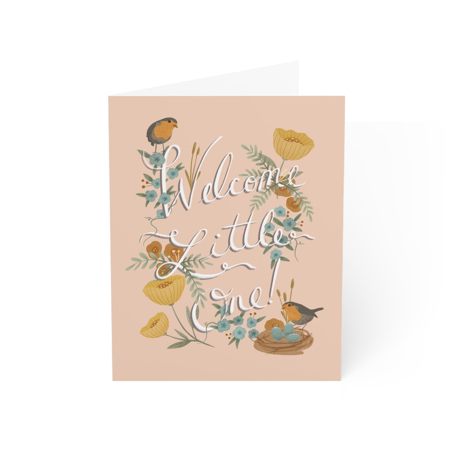 Welcome Little One (Pink) Greeting Cards (1, 10, 30, and 50pcs)