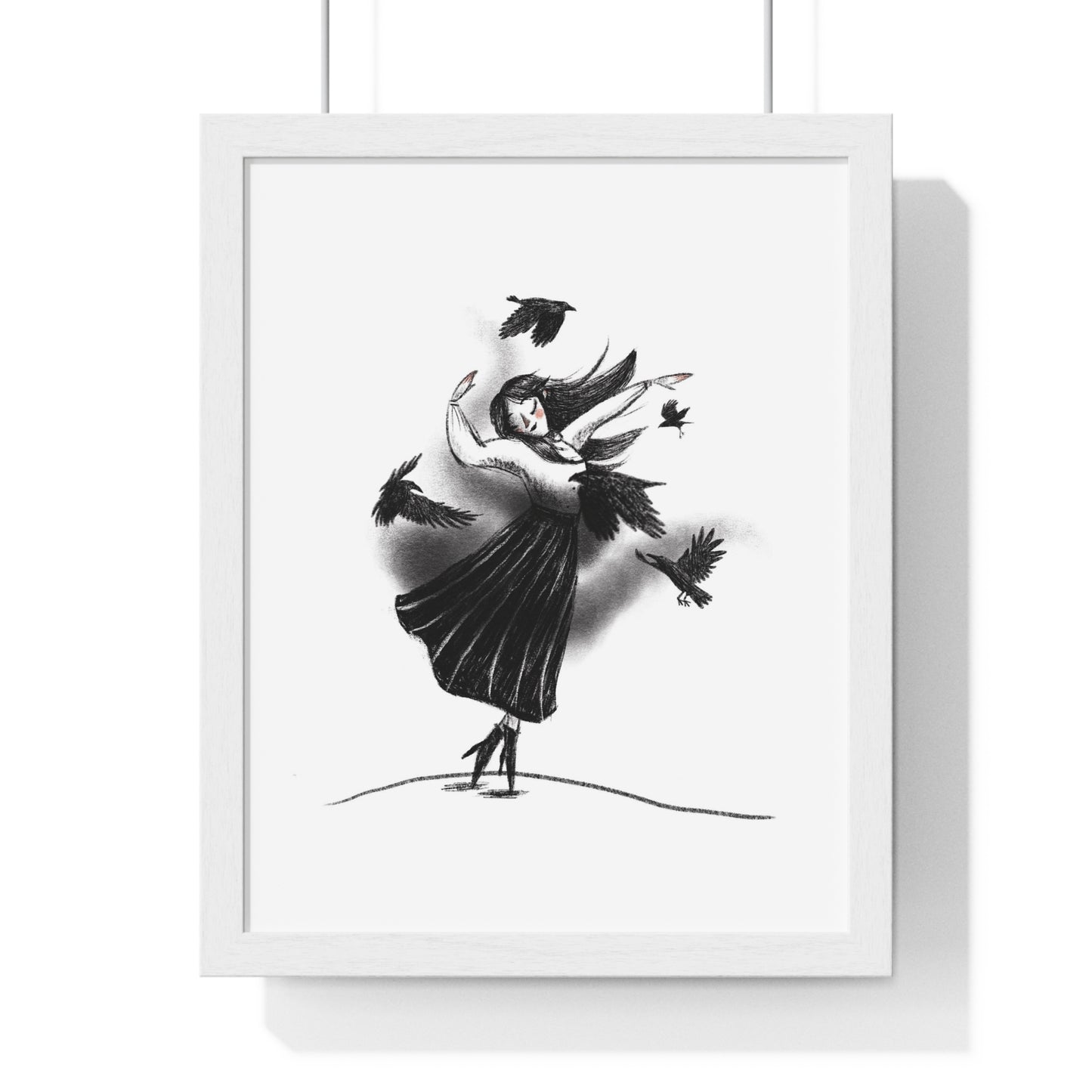 Crow Witch Premium Framed Print