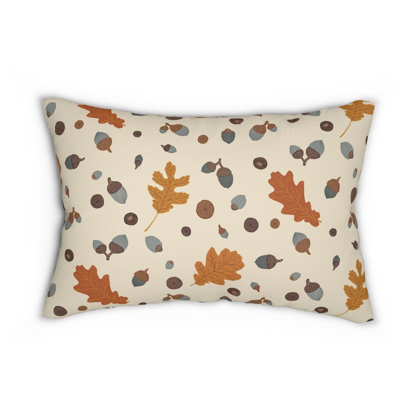 Autumn Acorns and Pumpkins Throw Pillow - Reversible