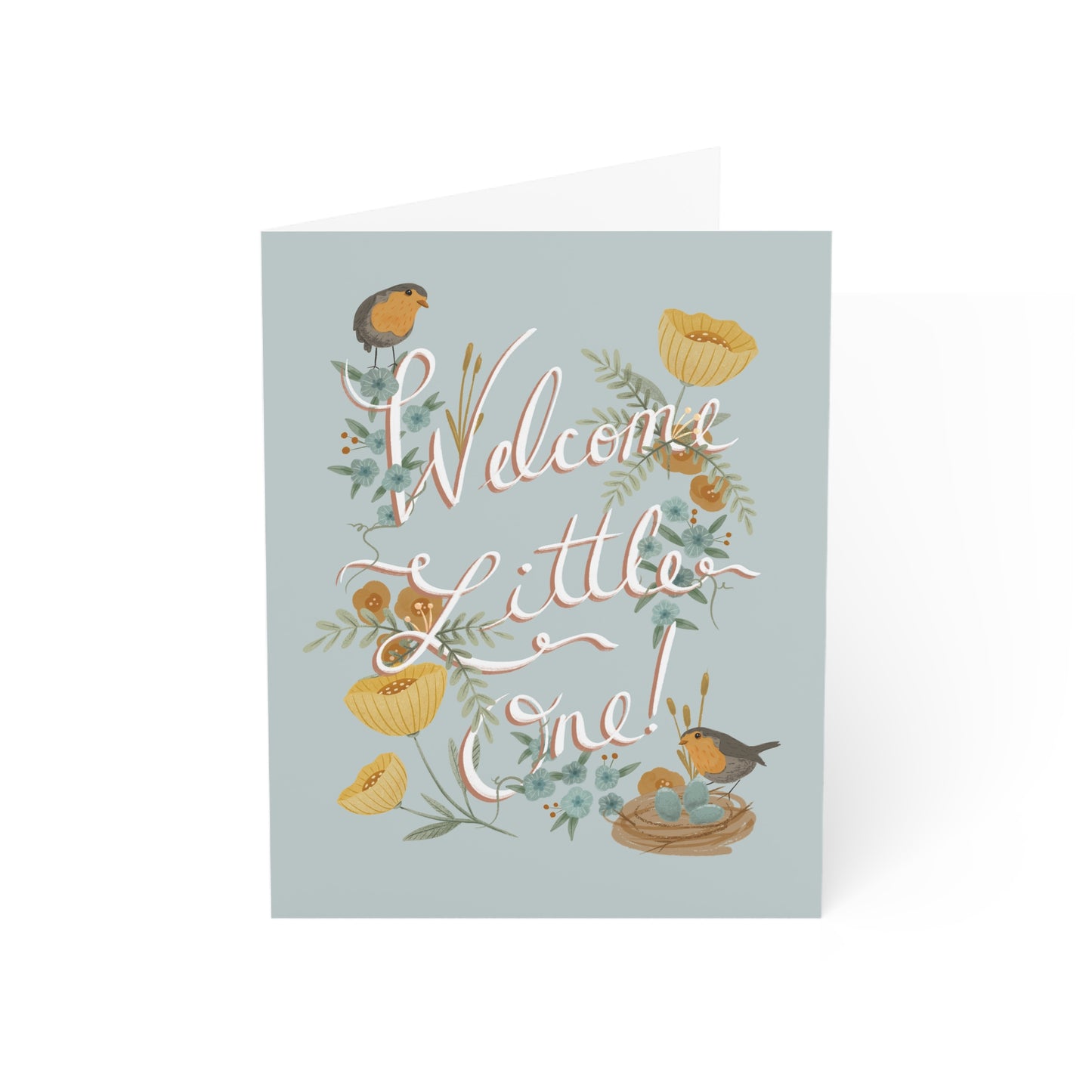 Welcome Little One (Blue) Greeting Cards (1, 10, 30, and 50pcs)
