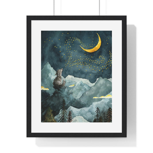 Moon Mountains Premium Framed Print