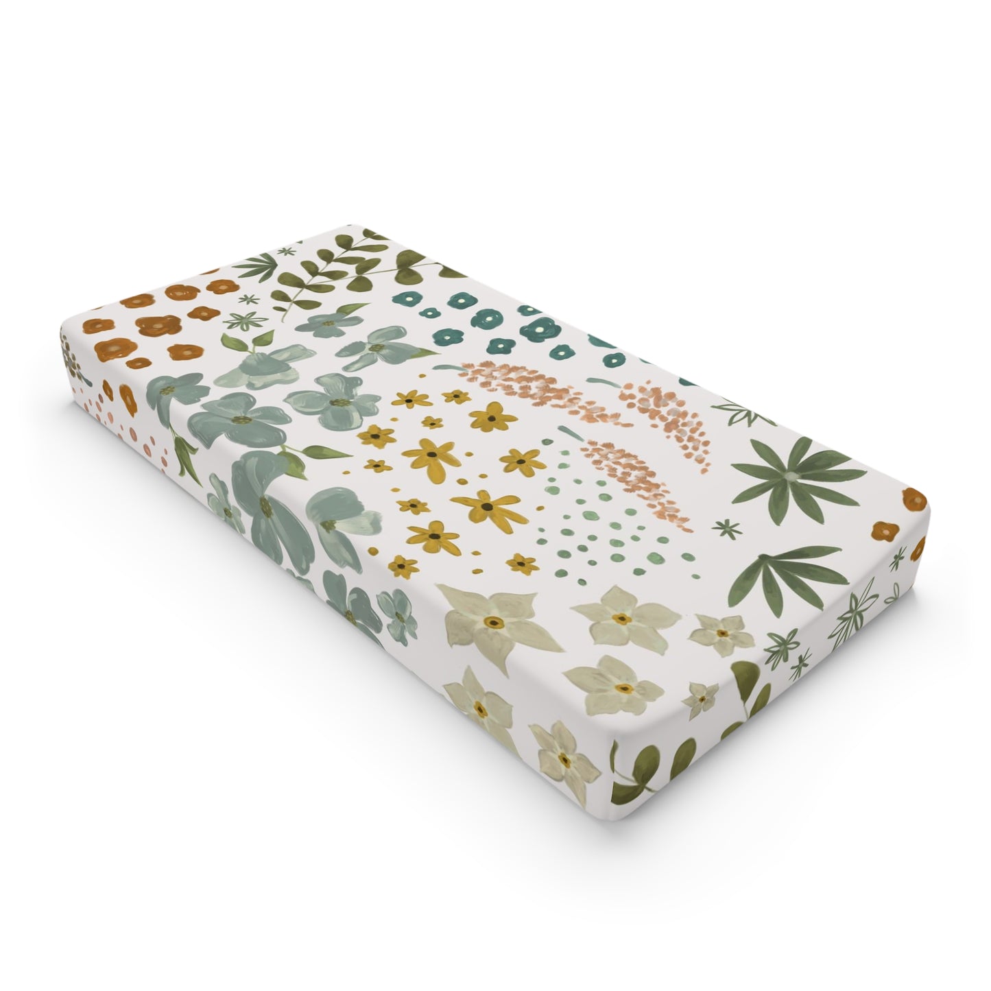 Light Floral Baby Changing Pad Cover