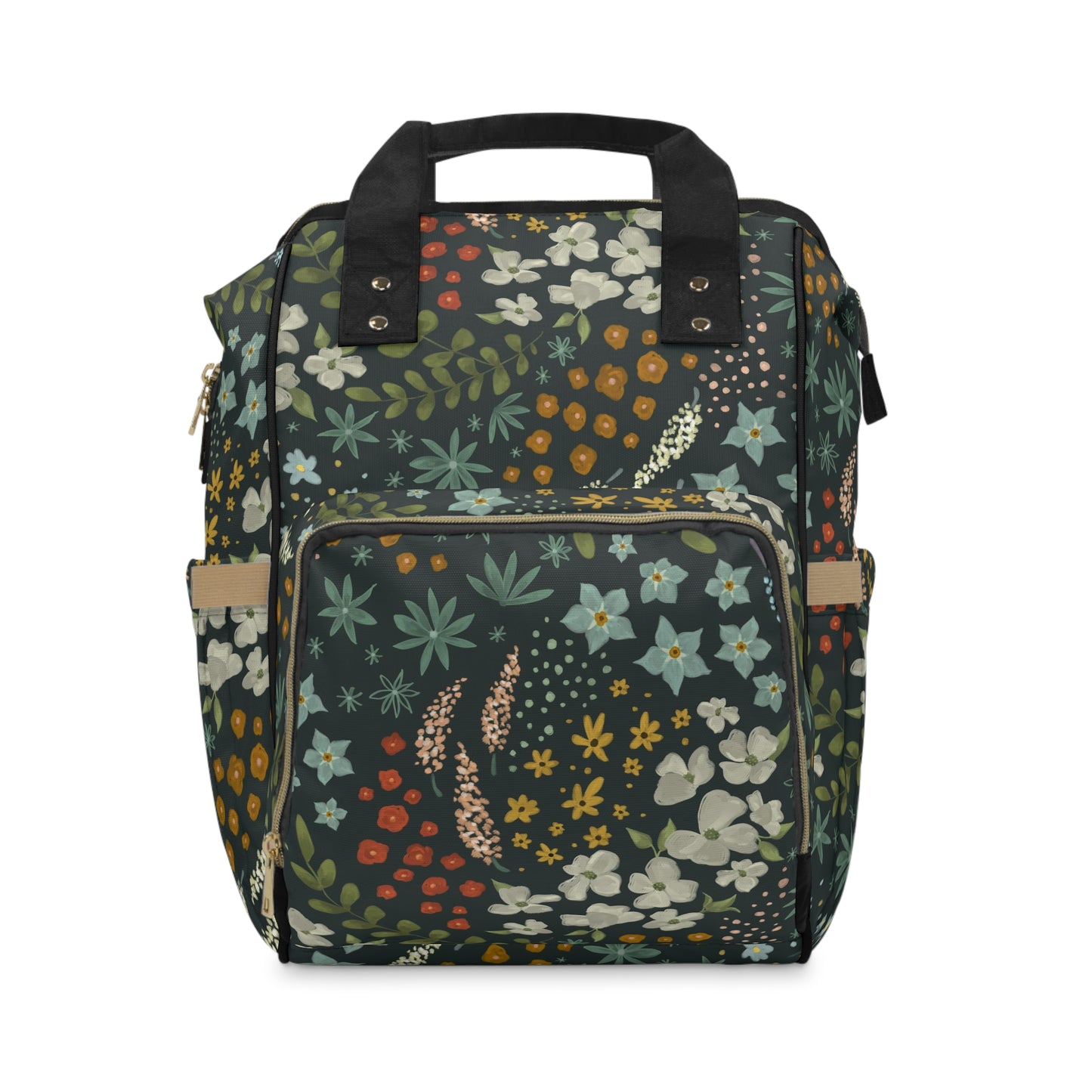 Dark Floral Multifunctional Diaper Backpack