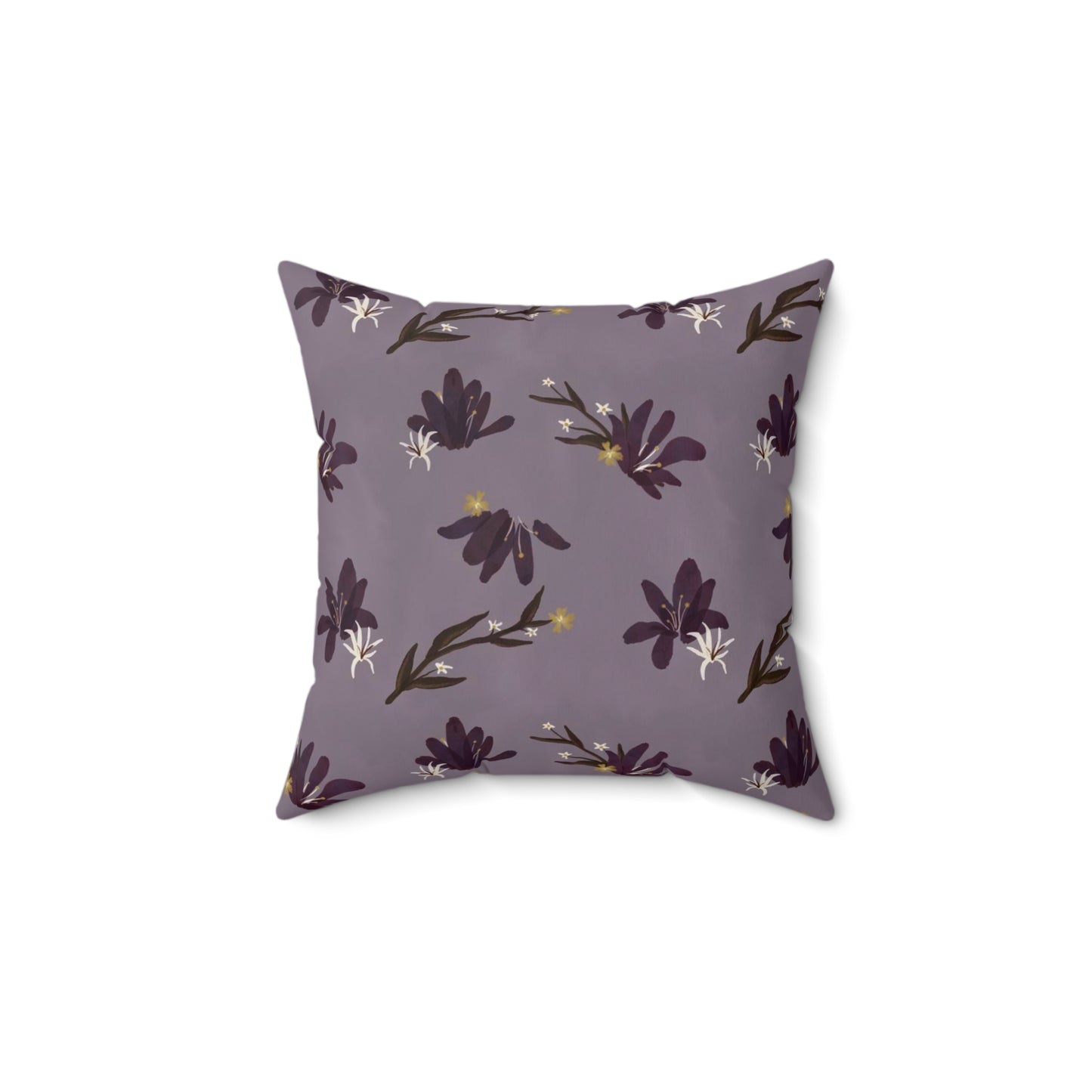 Purple Floral Square Pillow
