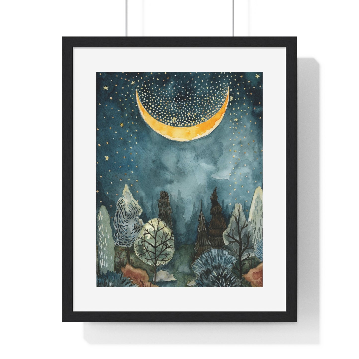 Moon Forest Premium Framed Print