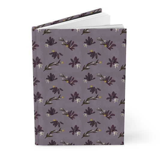 Purple Floral Hardcover Journal - Line Ruled