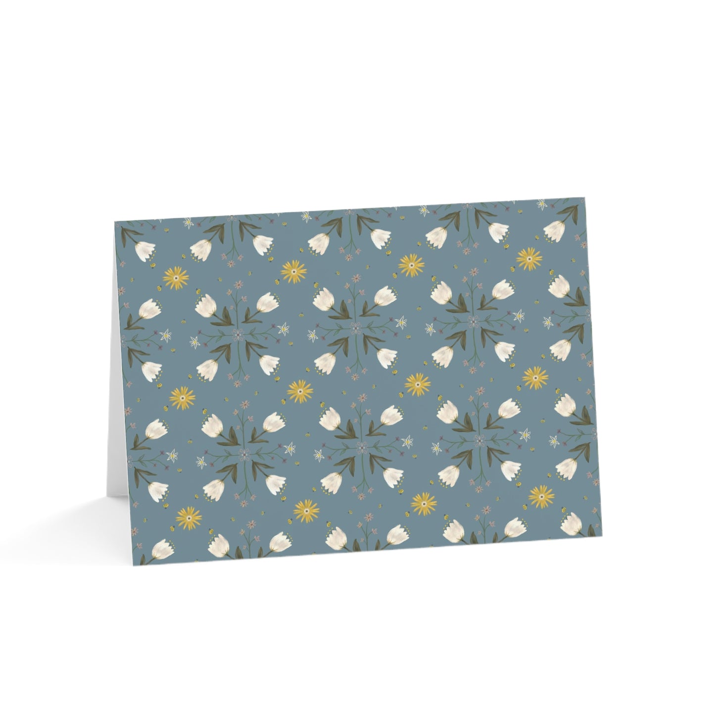 Spring Bees Blue Greeting Cards (1, 10, 30, and 50pcs)