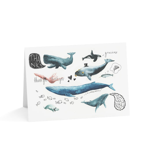 Thank You Whales Greeting Cards (1, 10, 30, and 50pcs)