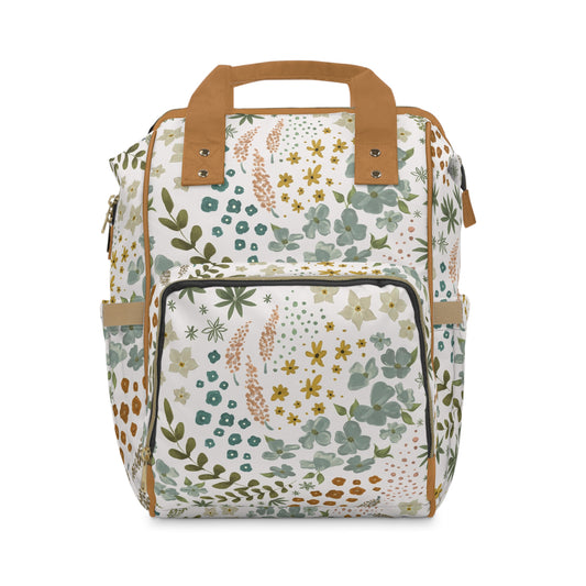 Light Floral Multifunctional Diaper Backpack