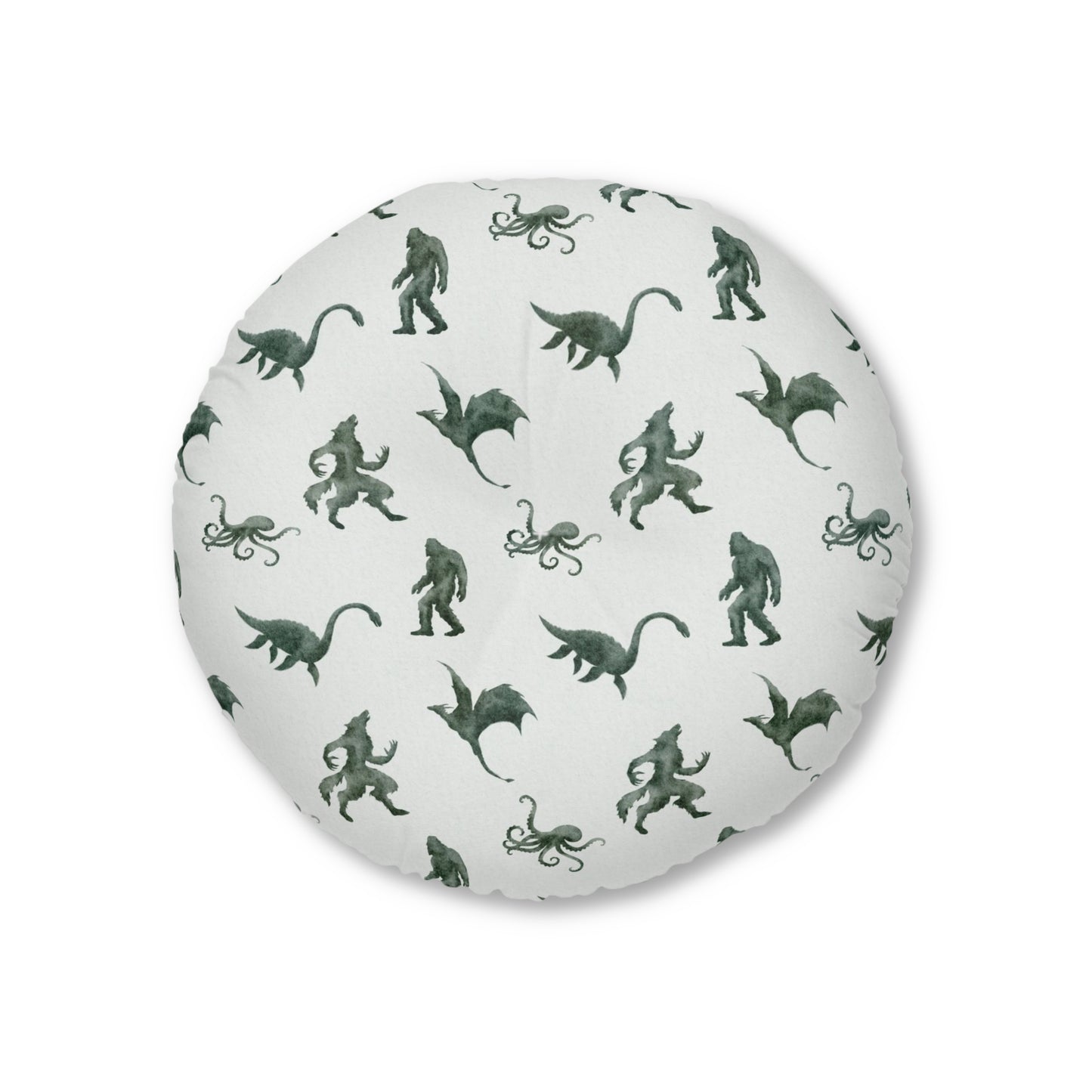 Mythical Creature Tufted Floor Pillow, Round