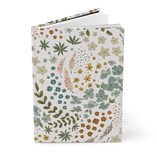 Light Floral Hardcover Journal - Line Ruled
