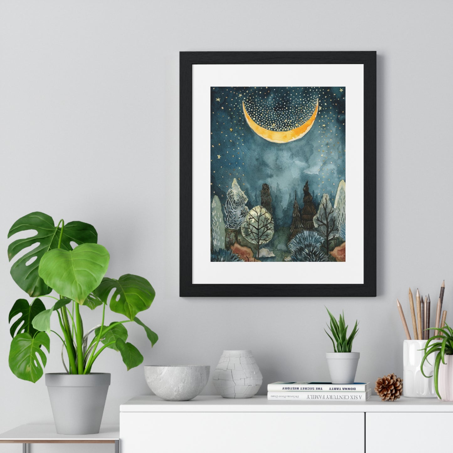 Moon Forest Premium Framed Print