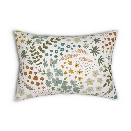 Light Floral Lumbar Pillow