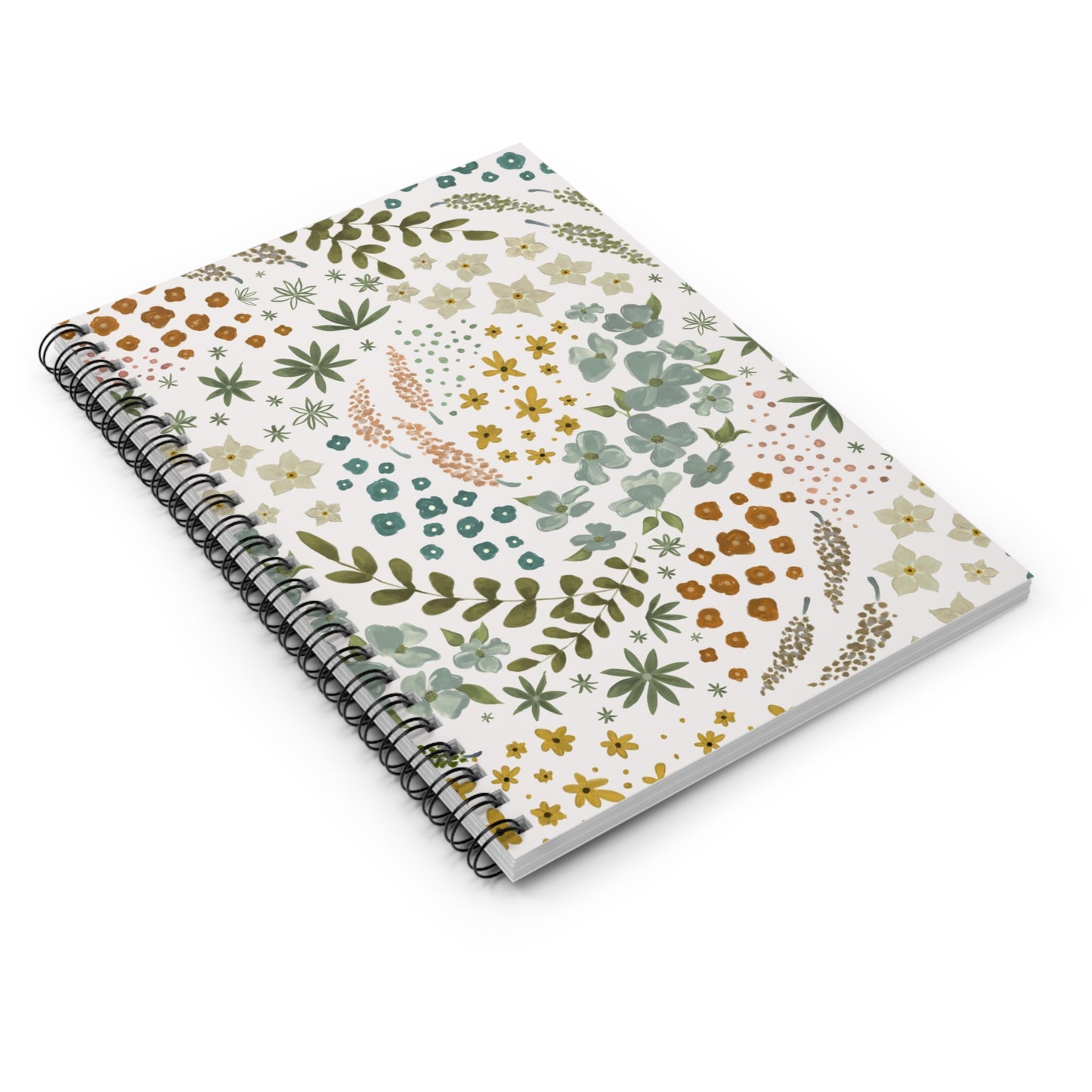 Light Floral Spiral Notebook - Ruled Line
