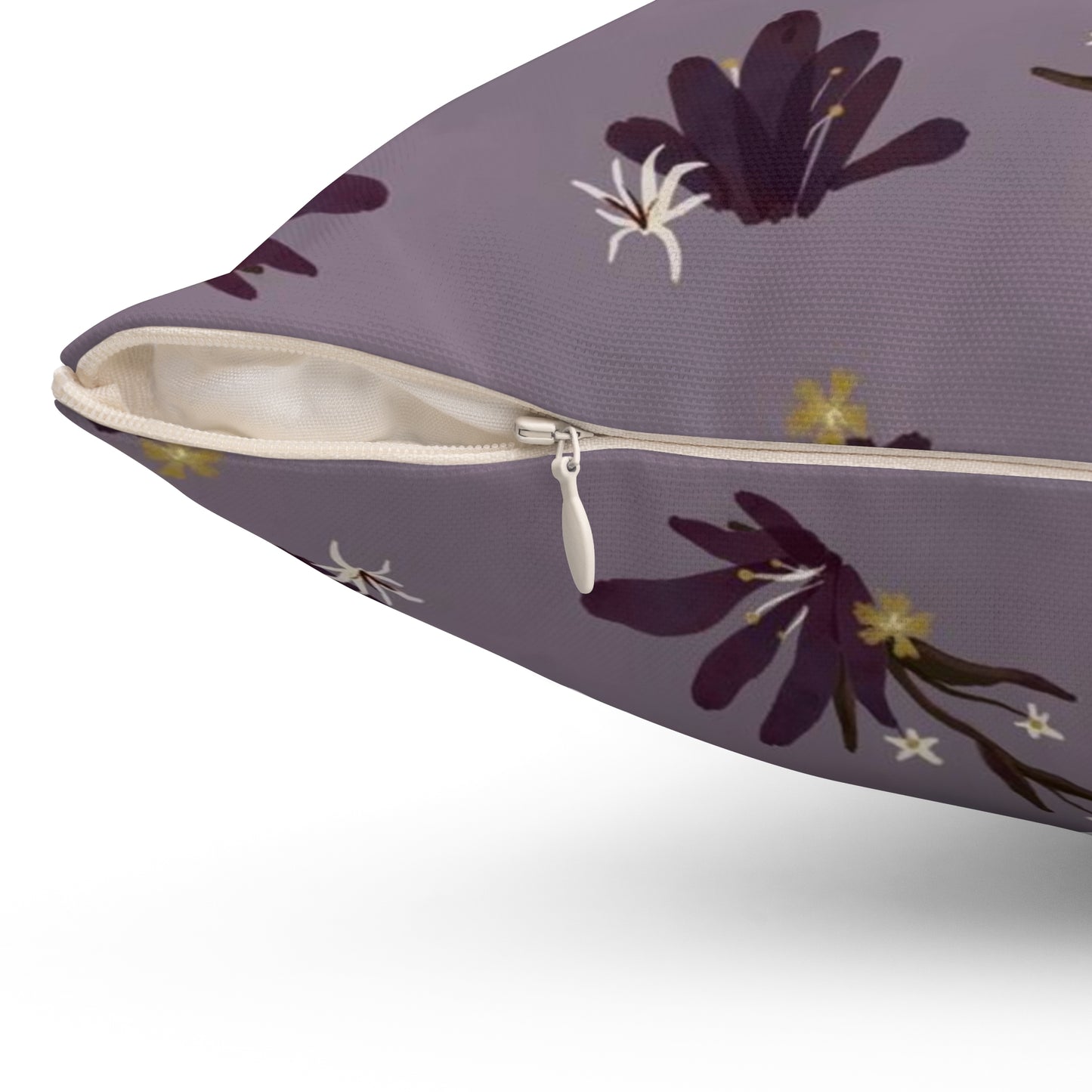 Purple Floral Square Pillow