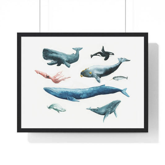 Whales Premium Framed Print