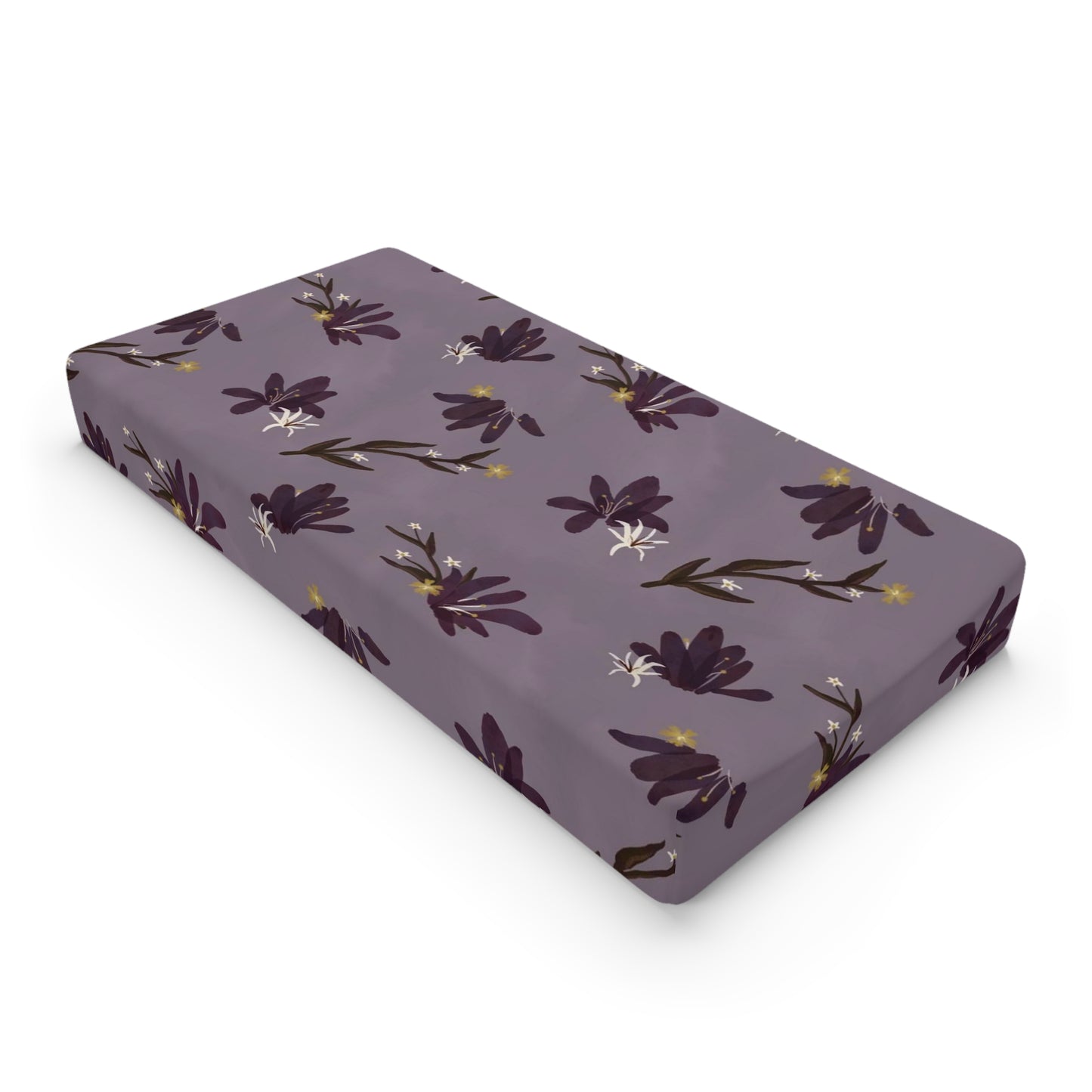 Purple Floral Baby Changing Pad Cover