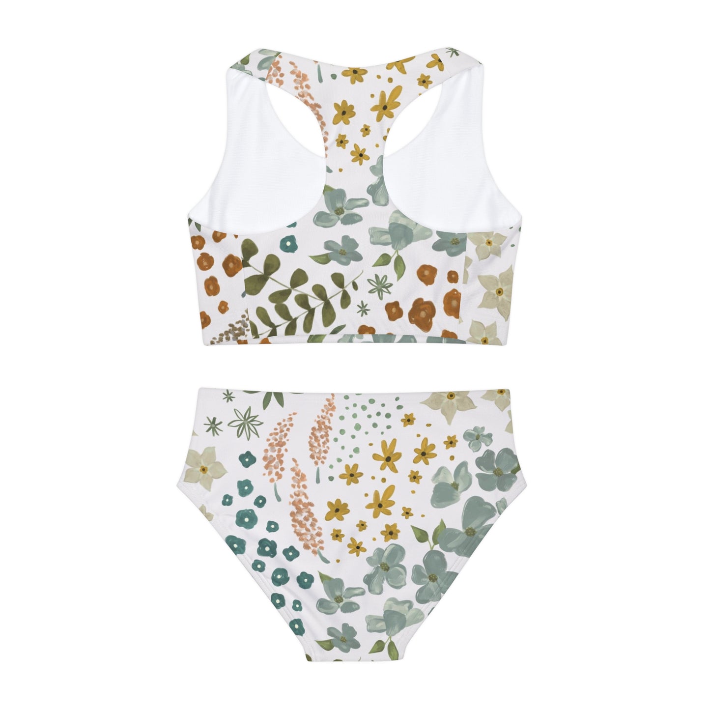 Light Floral Girls Two Piece Swimsuit