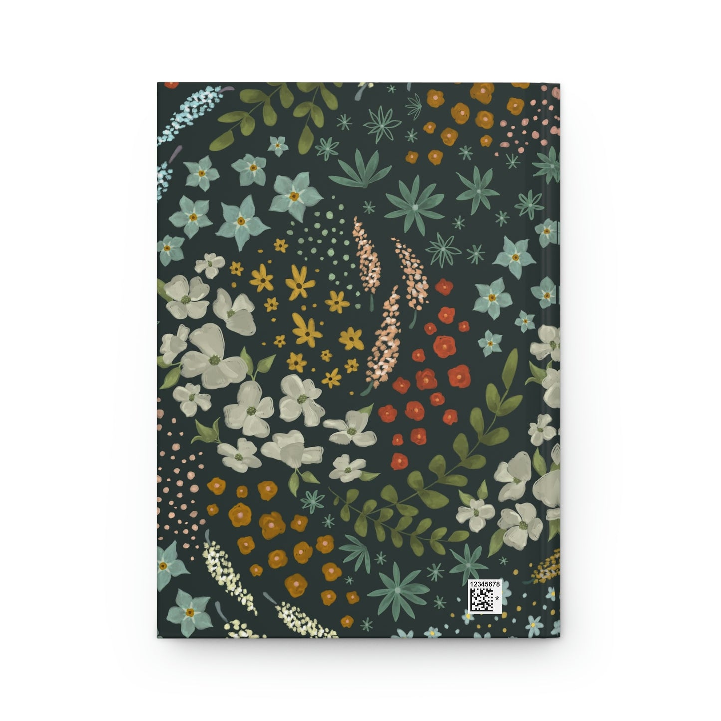 Dark Floral Hardcover Journal - Line Ruled